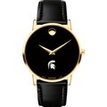 Michigan State University Men's Movado Gold Museum Classic Leather - Image 2