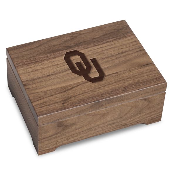 University of Oklahoma Solid Walnut Desk Box - Image 1