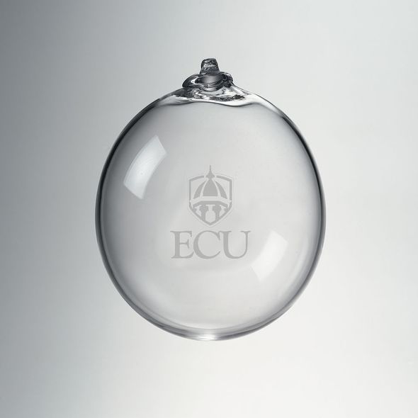 ECU Glass Ornament by Simon Pearce - Image 1