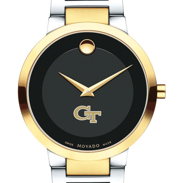 Georgia Tech Men's Movado Two-Tone Modern Classic Museum with Bracelet