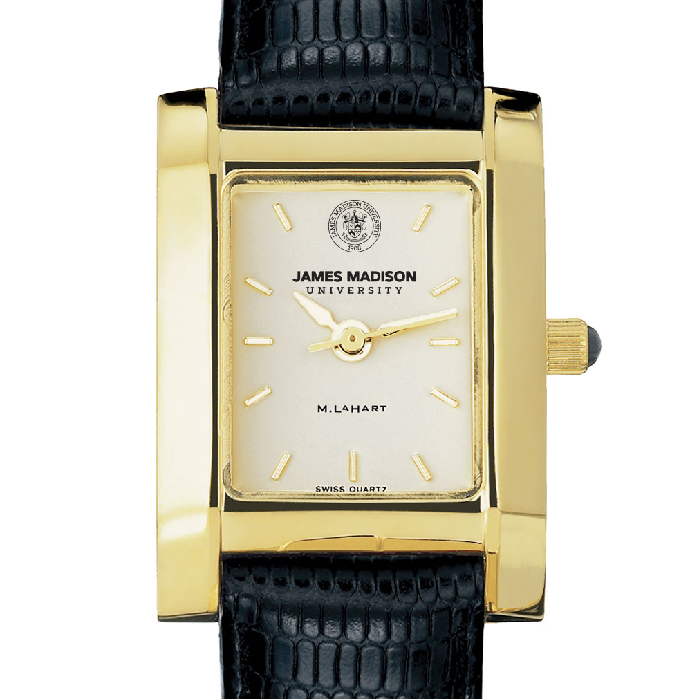 James Madison Women's Gold Quad with Leather Strap