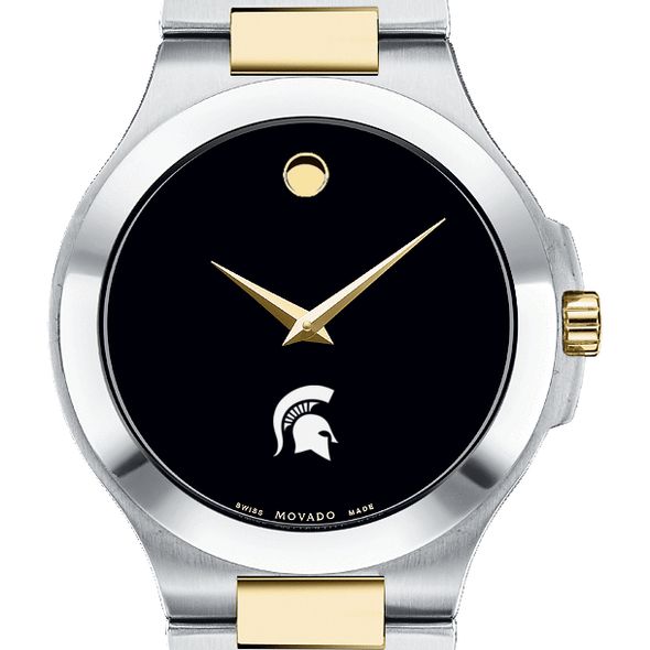 Michigan State Men's Movado Collection Two-Tone Watch with Black Dial - Image 1