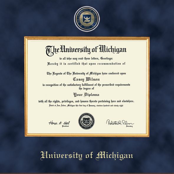 University Of Michigan Diploma Frame Excelsior Graduation Gift