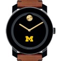 University of Michigan Men's Movado BOLD with Brown Leather Strap - Image 1