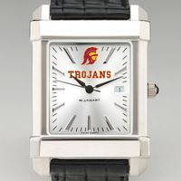 University of Southern California Men's Collegiate Watch with Leather Strap