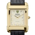 Harvard Men's Gold Quad with Leather Strap - Image 1