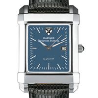 Harvard Business School Men's Blue Quad Watch with Leather Strap