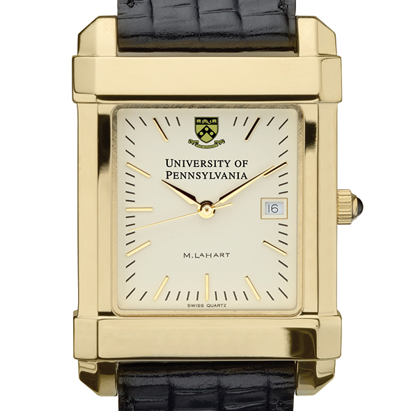 Penn Men's Gold Quad Watch with Leather Strap