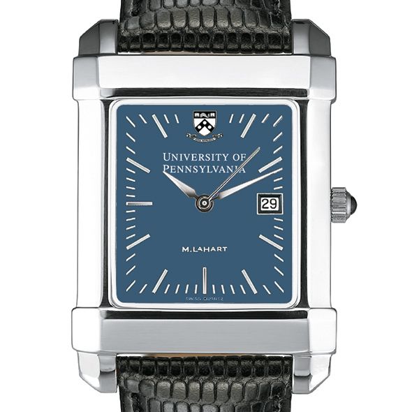 Penn Men's Blue Quad Watch with Leather Strap