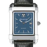 Wharton Men's Blue Quad Watch with Leather Strap