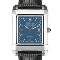 William & Mary Men's Blue Quad Watch with Leather Strap - Image 1