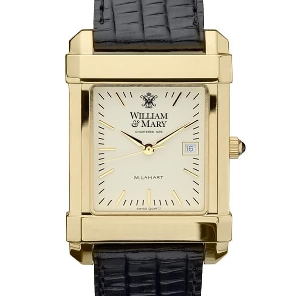 William & Mary Men's Gold Quad with Leather Strap - Image 1
