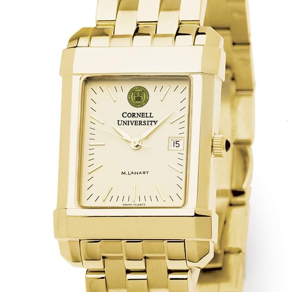 Cornell Men's Gold Quad Watch with Bracelet