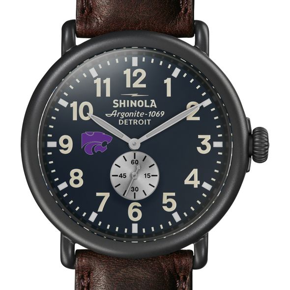 Kansas State Shinola Watch, The Runwell 47mm Midnight Blue Dial - Image 1