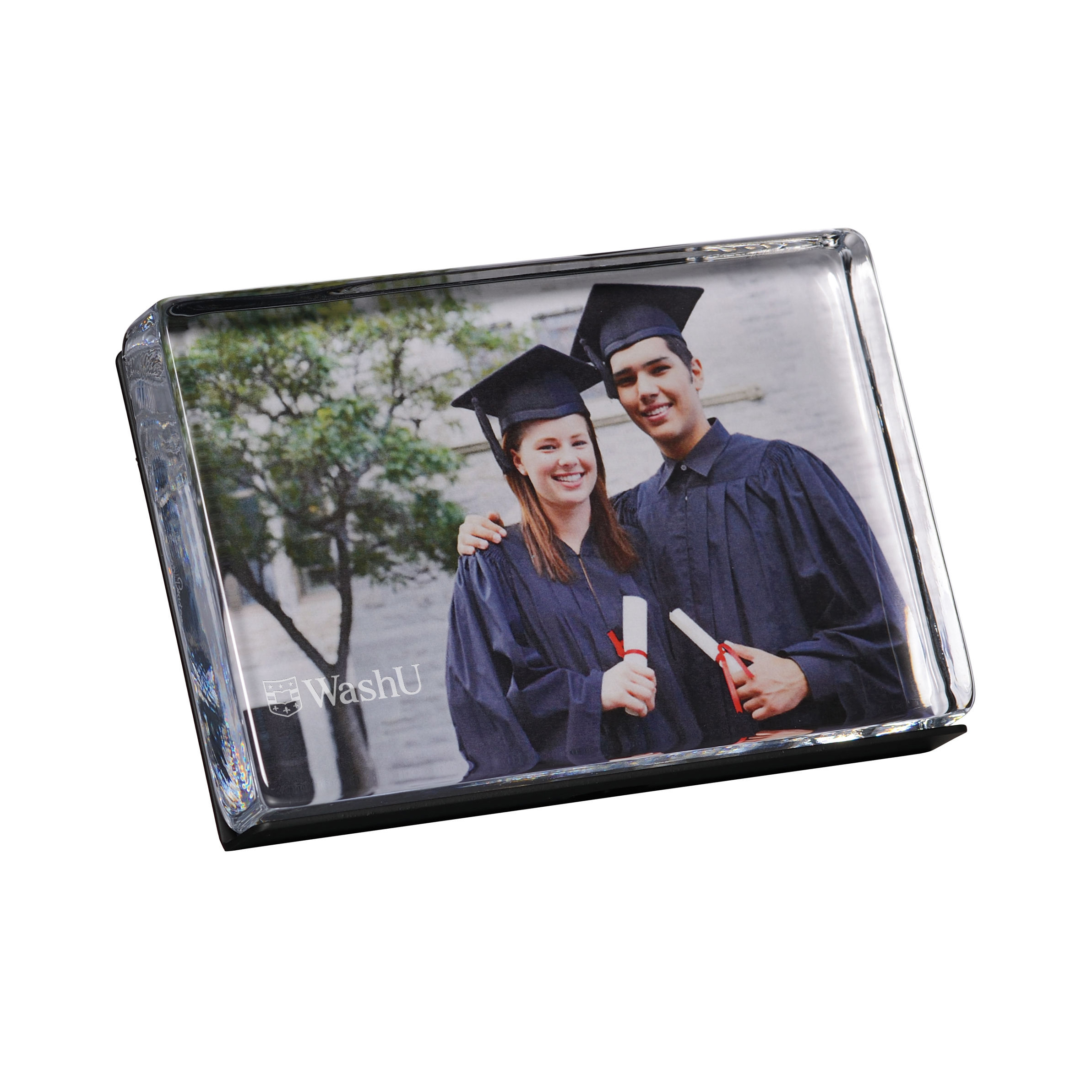 WUSTL Glass Photo Block by Simon Pearce