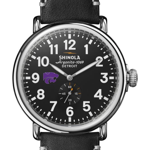 Kansas State Shinola Watch, The Runwell 47mm Black Dial - Image 1