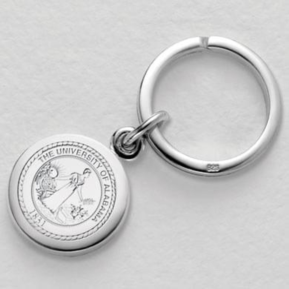 Alabama Sterling Silver Insignia Key Ring at M.LaHart & Co.