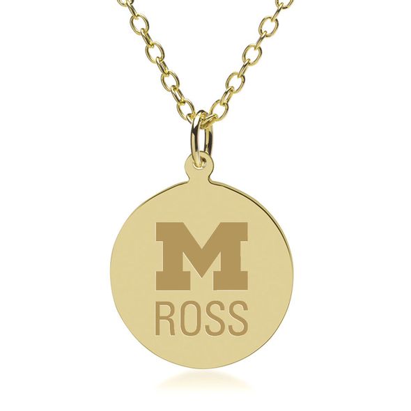 Michigan Ross 14K Gold Pendant & Chain - Image 1