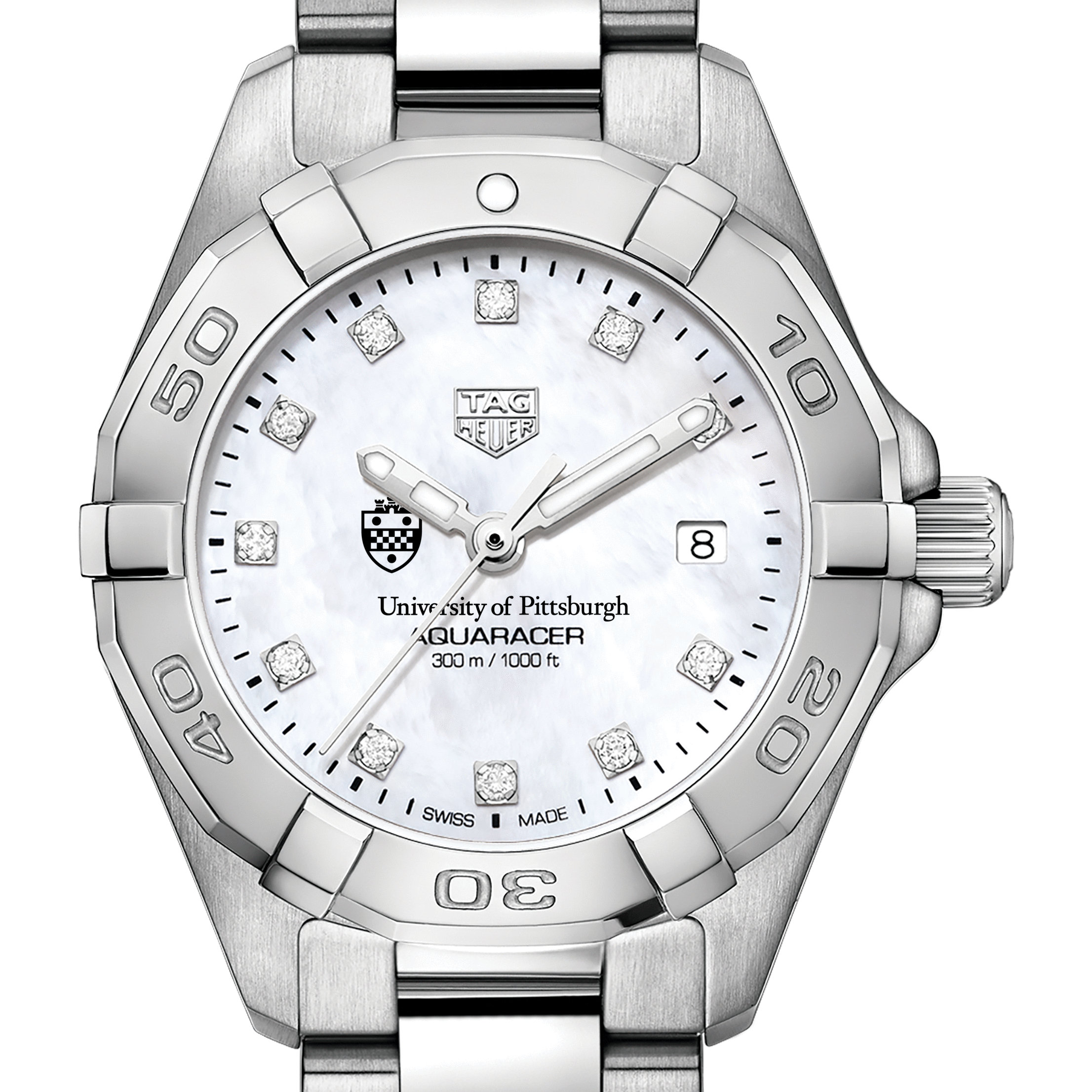 Pittsburgh Women's TAG Heuer Steel Aquaracer with MOP Diamond Dial