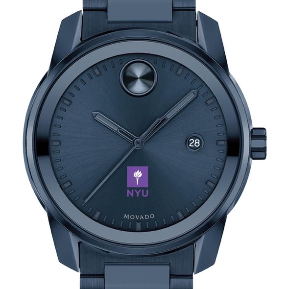 New York University Men's Movado BOLD Blue Ion with Date Window - Image 1
