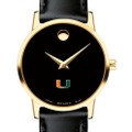 University of Miami Women's Movado Gold Museum Classic Leather - Image 1