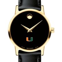 University of Miami Women's Movado Gold Museum Classic Leather