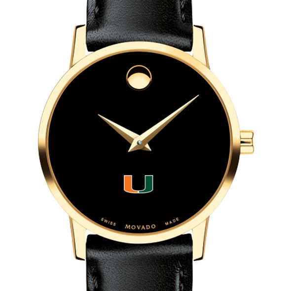 University of Miami Women's Movado Gold Museum Classic Leather - Image 1