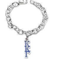 Kappa Kappa Gamma Sterling Silver Charm Bracelet with Letter Charm
