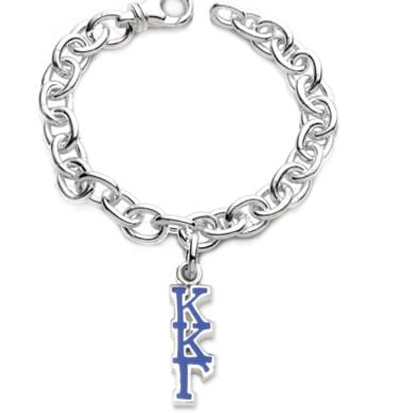 Kappa Kappa Gamma Sterling Silver Charm Bracelet with Letter Charm - Image 1