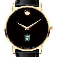 Tulane Men's Movado Gold Museum Classic Leather
