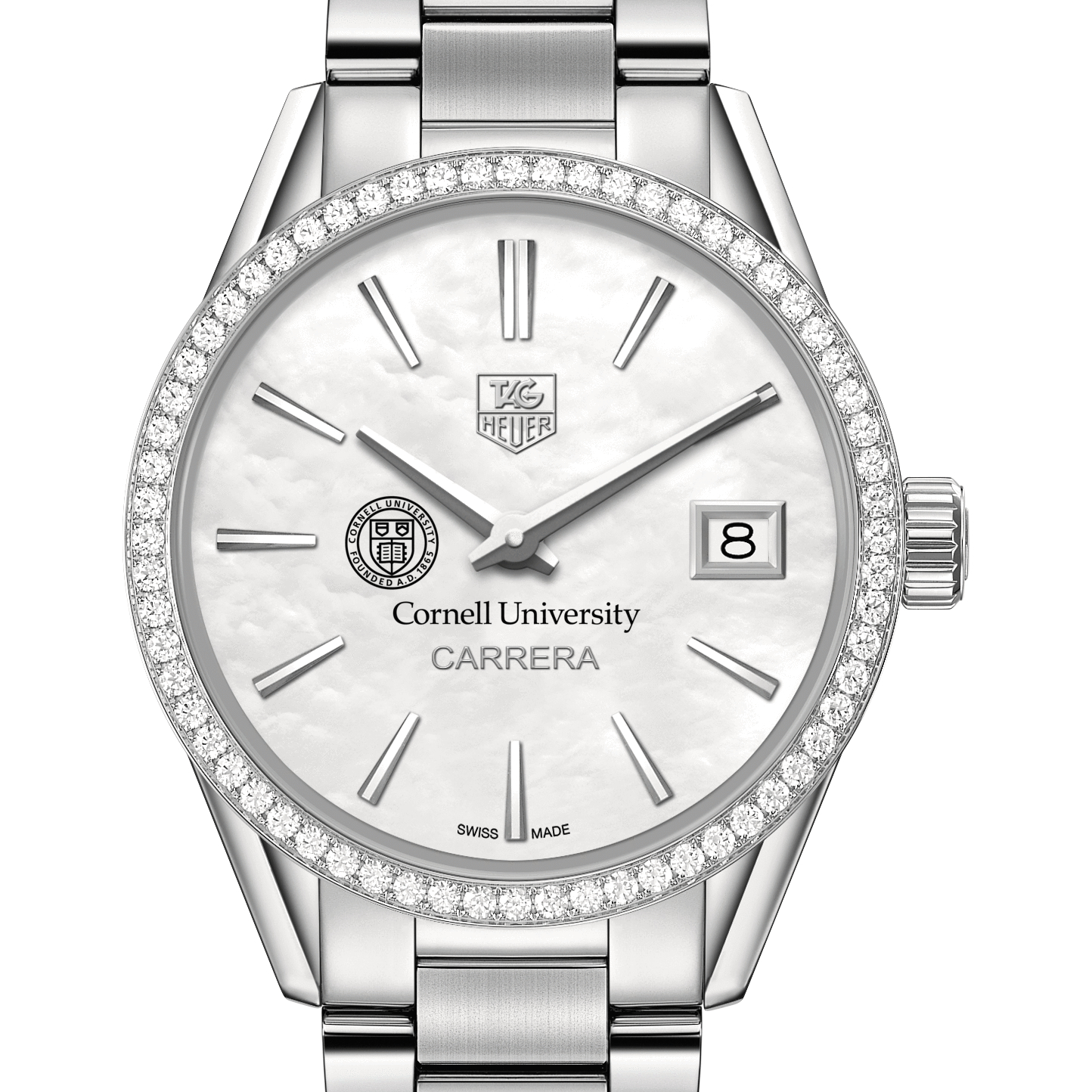 Cornell Women's TAG Heuer Steel Carrera with MOP Dial & Diamond Bezel