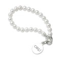 Oral Roberts Pearl Bracelet with Sterling Silver Charm - Image 1