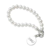 Oral Roberts Pearl Bracelet with Sterling Silver Charm