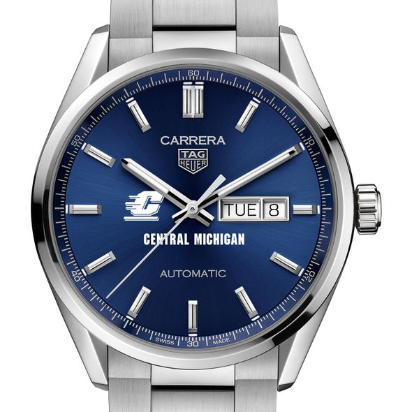 Central Michigan Men's TAG Heuer Carrera with Blue Dial & Day-Date Window - Image 1