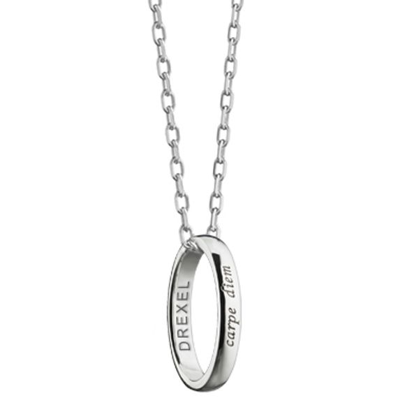 Drexel Monica Rich Kosann "Carpe Diem" Poesy Ring Necklace in Silver - Image 1