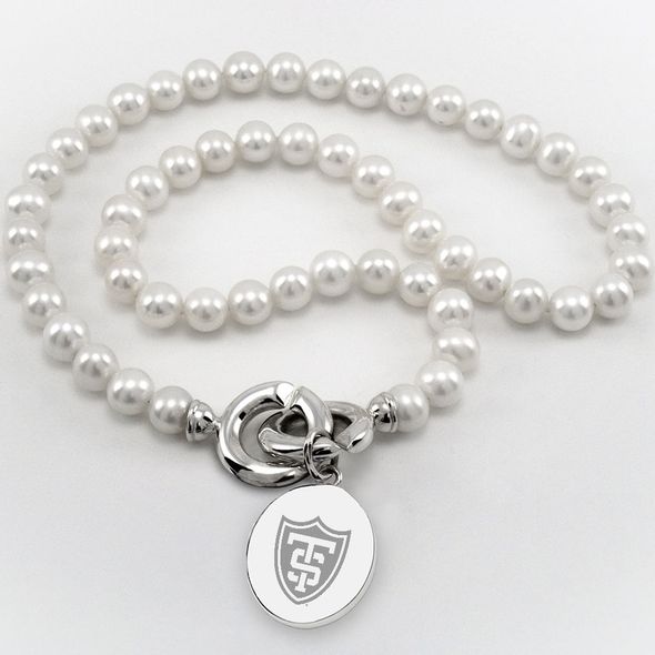 St. Thomas Pearl Necklace with Sterling Silver Charm - Image 1