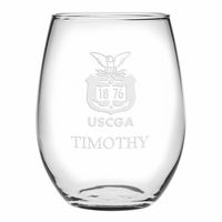 USCGA Stemless Wine Glasses Made in the USA - Set of 2