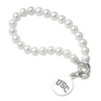 University of Southern California Pearl Bracelet with Sterling Silver Charm