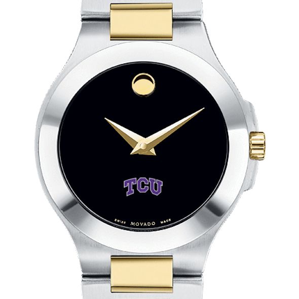 TCU Women's Movado Collection Two-Tone Watch with Black Dial - Image 1