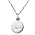 University of Arkansas Necklace with Charm in Sterling Silver - Image 1