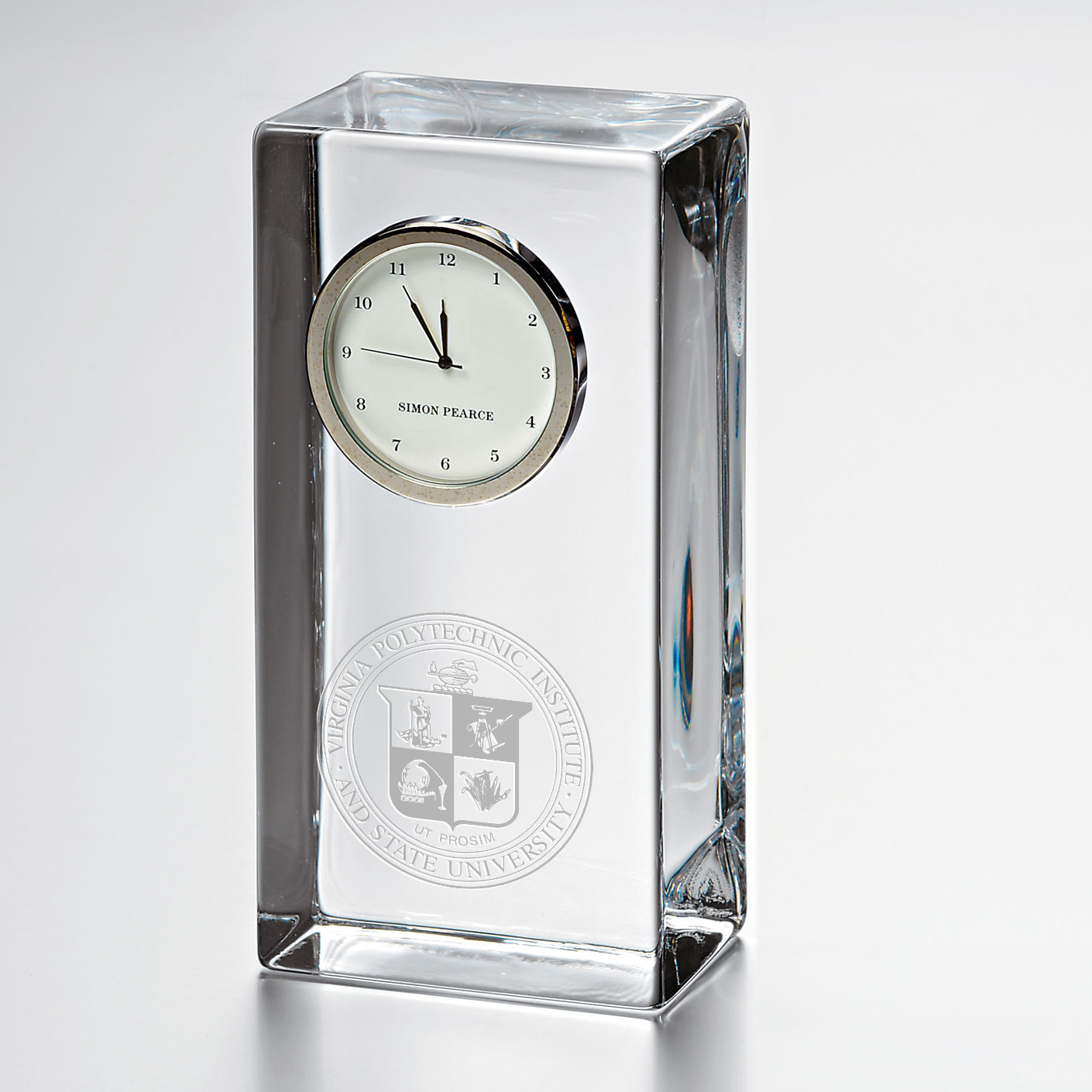 VT Tall Glass Desk Clock by Simon Pearce