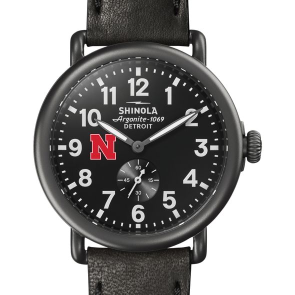 Nebraska Shinola Watch, The Runwell 41mm Black Dial - Image 1