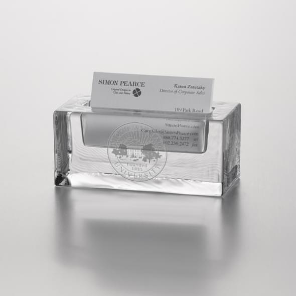 Michigan State Glass Business Cardholder by Simon Pearce