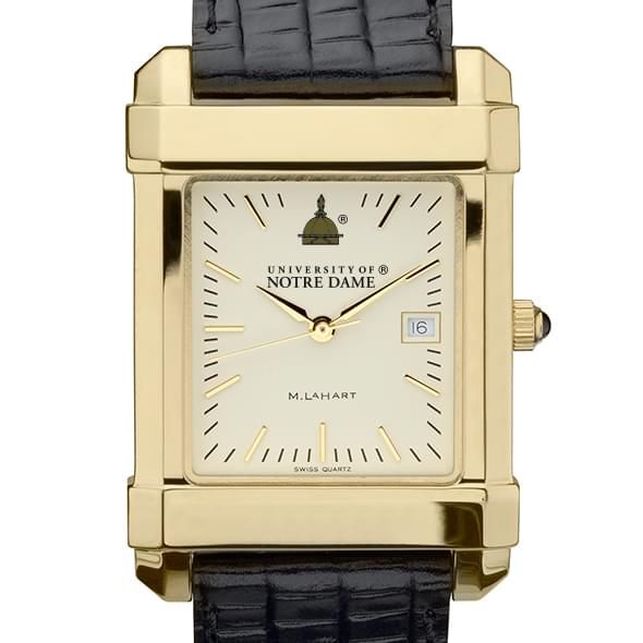 Notre Dame Men's Gold Quad with Leather Strap - Image 1