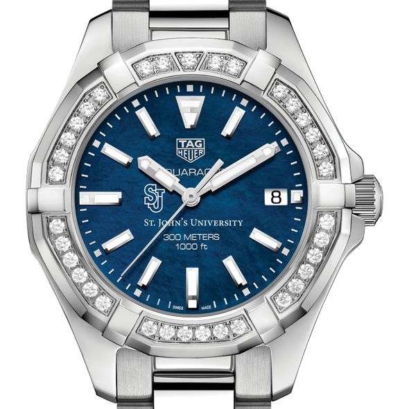 St. John's Women's TAG Heuer 35mm Steel Aquaracer with Blue Dial - Image 1