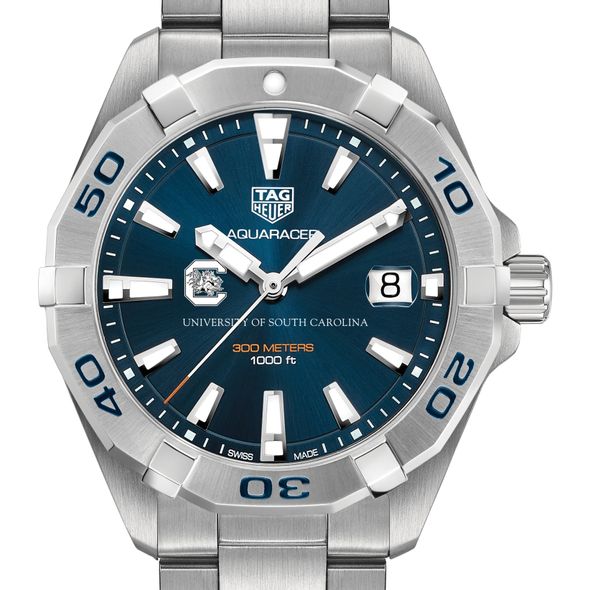 University of South Carolina Men's TAG Heuer Steel Aquaracer with Blue Dial