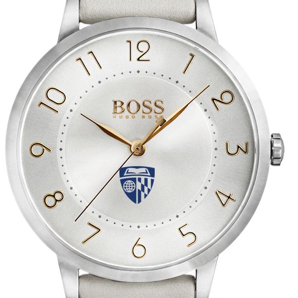 Johns Hopkins University Women's BOSS White Leather from M.LaHart