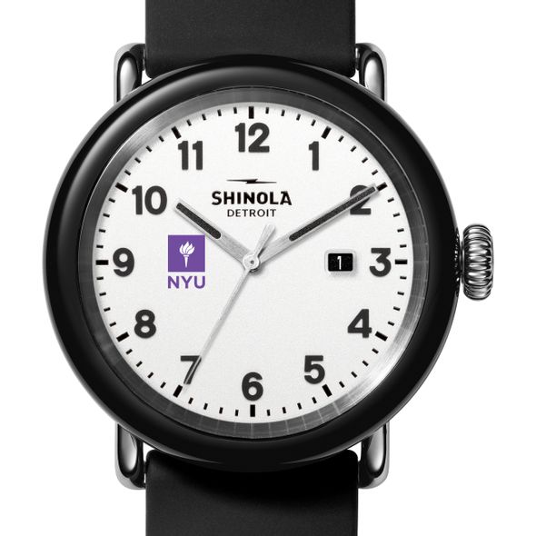 New York University Shinola Watch, The Detrola 43mm White Dial at M.LaHart & Co. - Image 1