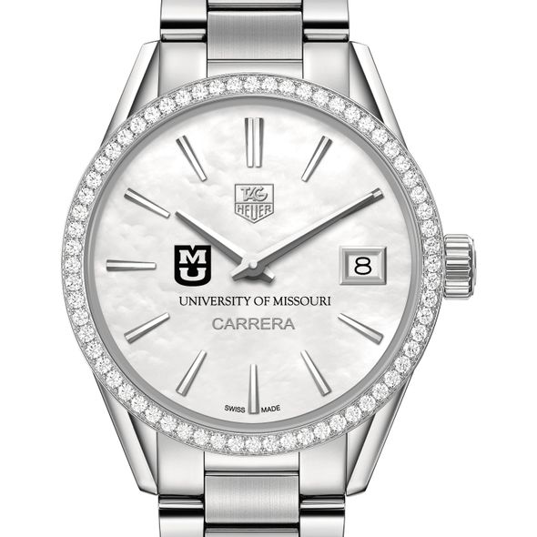 University of Missouri Women's TAG Heuer Steel Carrera with MOP Dial & Diamond Bezel - Image 1