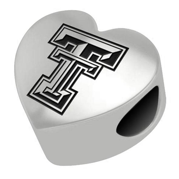 Texas Tech Heart Shaped Bead